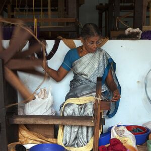 Georgette Saree with Sequin Work in Midnight Blue